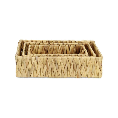 Set of Three Natural Water Hyacinth Baskets HomeRoots