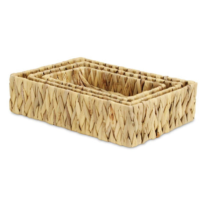 Set of Three Natural Water Hyacinth Baskets HomeRoots