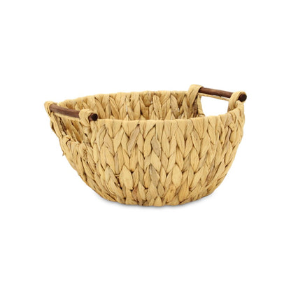 13" Natural Woven Water Hyacinth Basket HomeRoots
