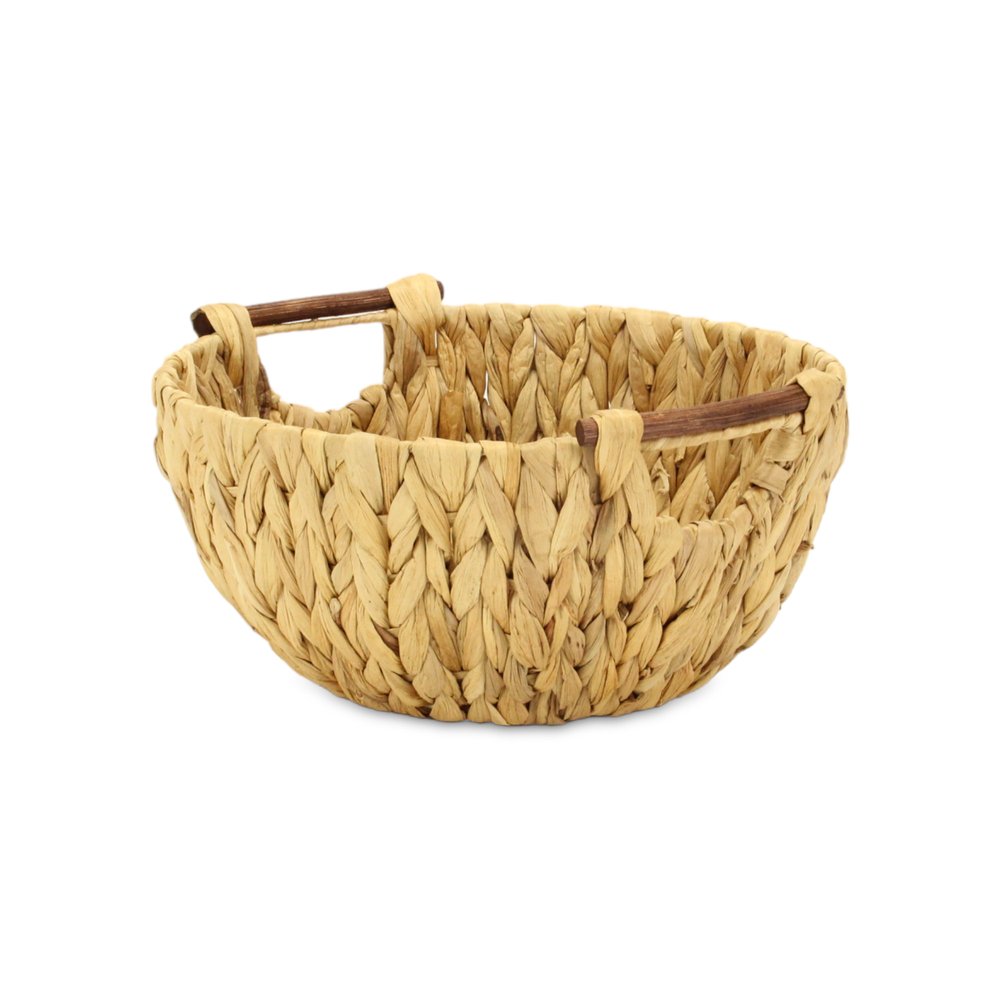 13" Natural Woven Water Hyacinth Basket HomeRoots