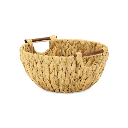 13" Natural Woven Water Hyacinth Basket HomeRoots