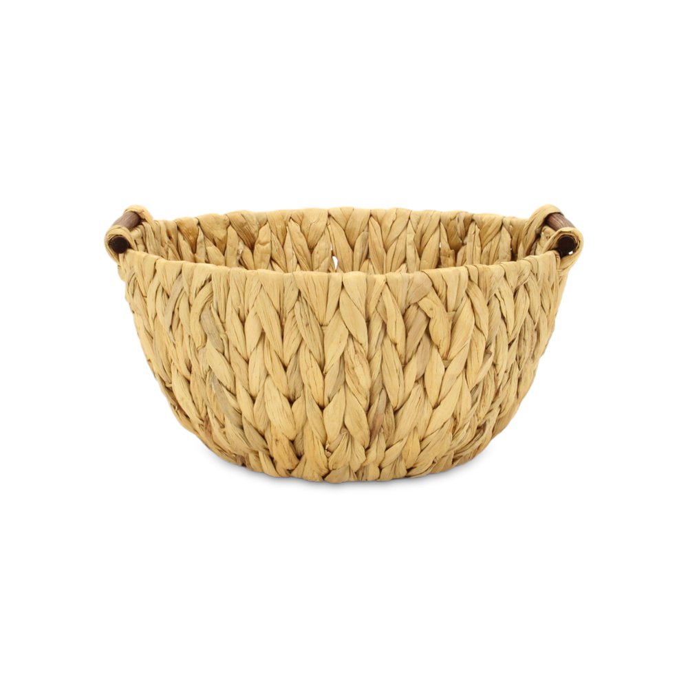 13" Natural Woven Water Hyacinth Basket HomeRoots