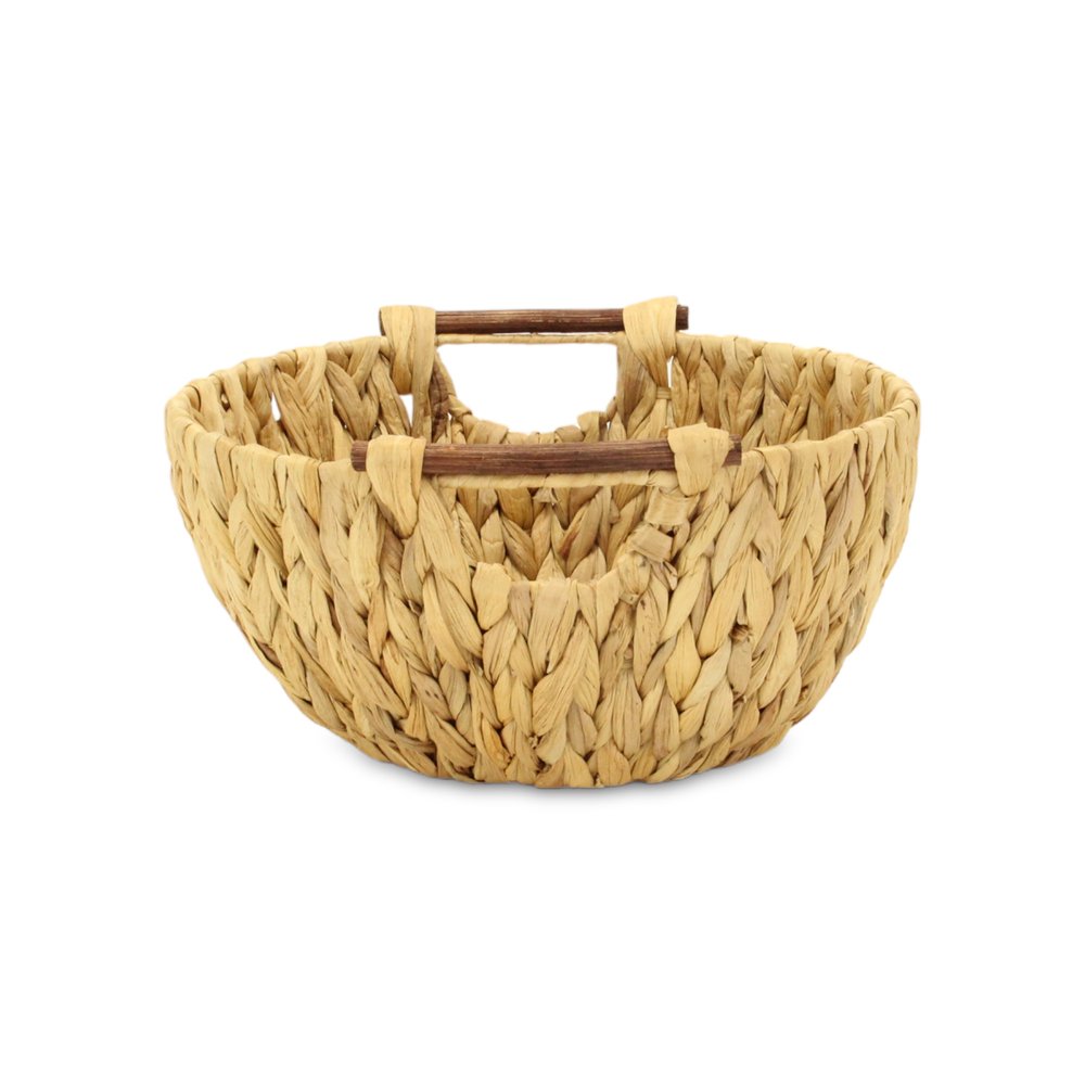13" Natural Woven Water Hyacinth Basket HomeRoots