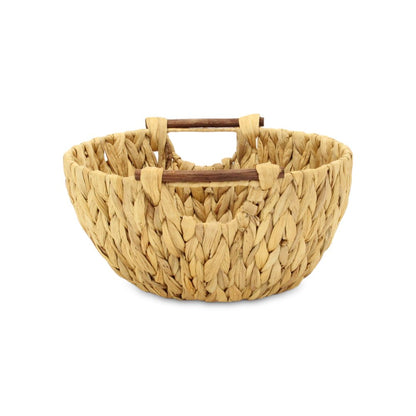 13" Natural Woven Water Hyacinth Basket HomeRoots