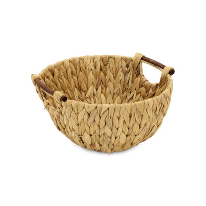 13" Natural Woven Water Hyacinth Basket HomeRoots