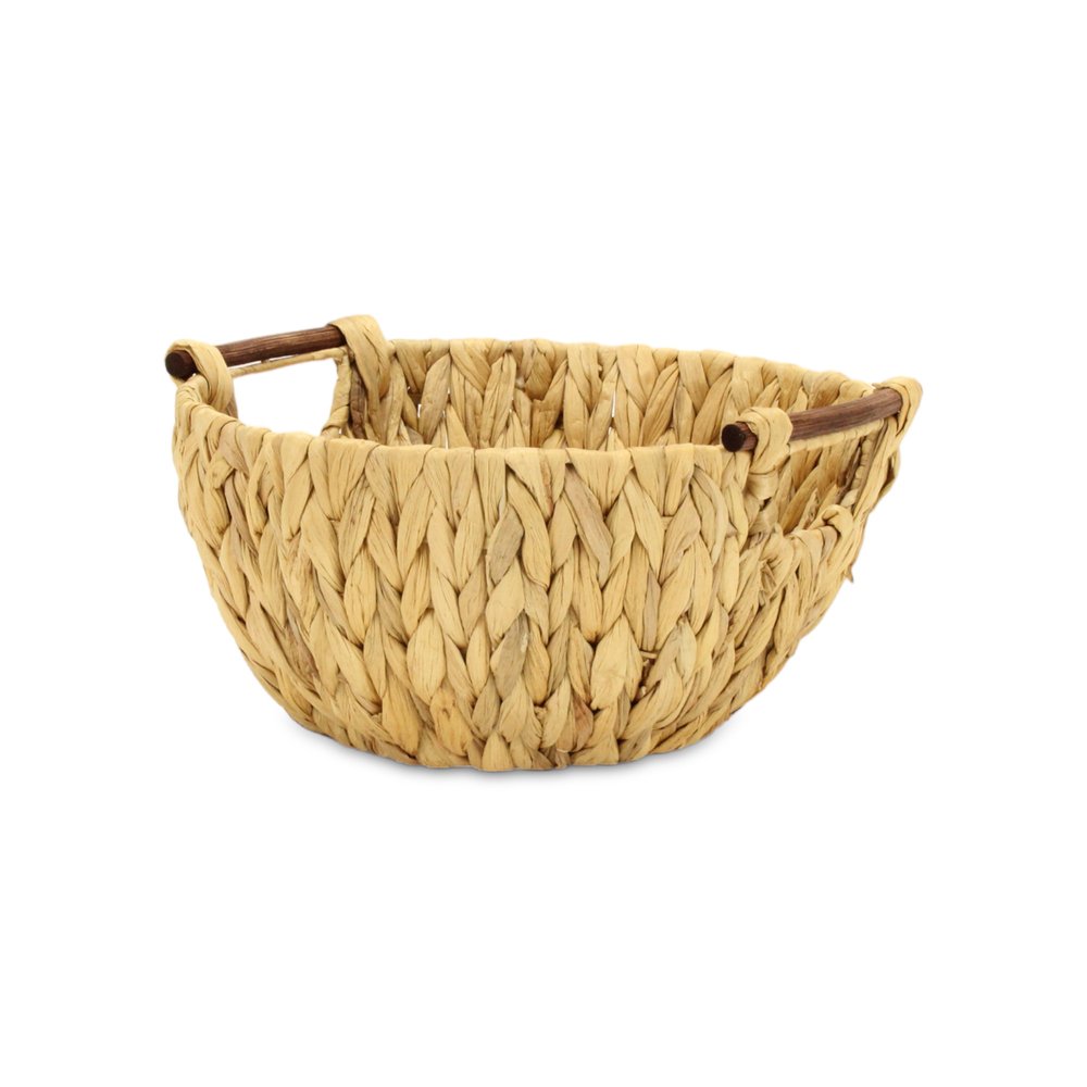 13" Natural Woven Water Hyacinth Basket HomeRoots