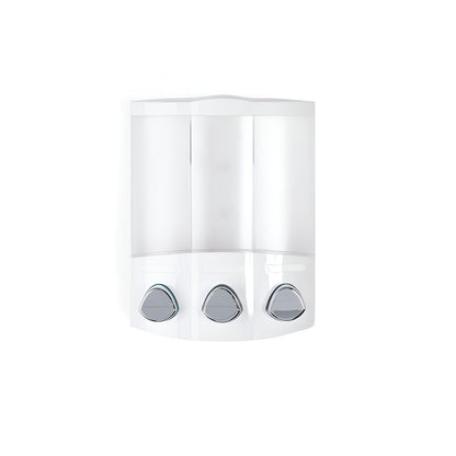 White Heavy Duty Plastic Three Chamber Wall Mount Soap Dispenser HomeRoots