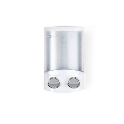 White Heavy Duty Plastic Two Chamber Wall Mount Soap Dispenser HomeRoots
