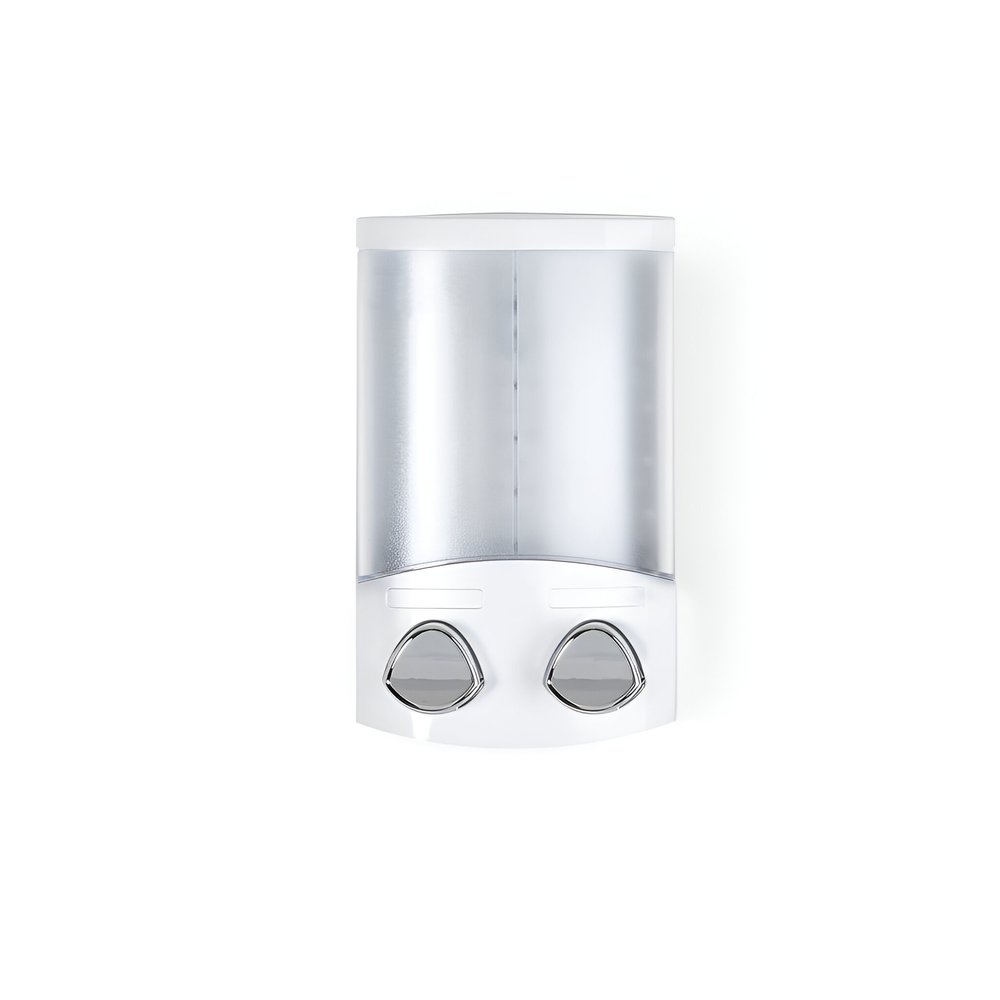 White Heavy Duty Plastic Two Chamber Wall Mount Soap Dispenser HomeRoots