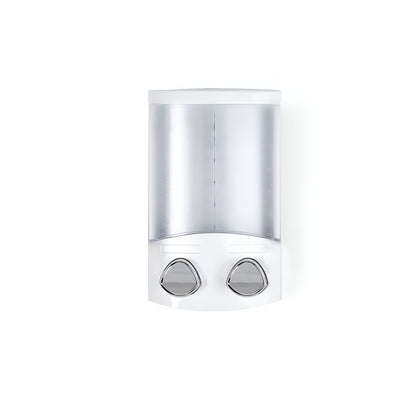White Heavy Duty Plastic Two Chamber Wall Mount Soap Dispenser HomeRoots