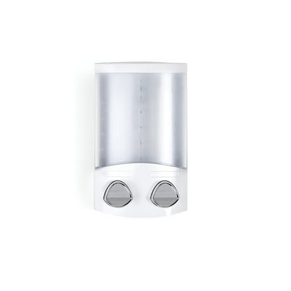White Heavy Duty Plastic Two Chamber Wall Mount Soap Dispenser HomeRoots