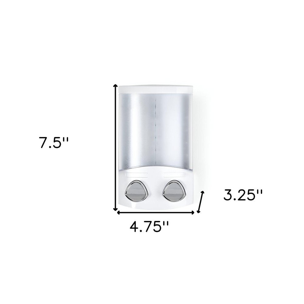 White Heavy Duty Plastic Two Chamber Wall Mount Soap Dispenser HomeRoots