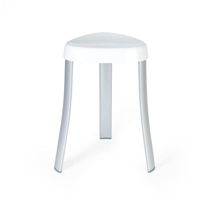 18"  White Aluminum And Heavy Duty Plastic Corner Shower Bench HomeRoots
