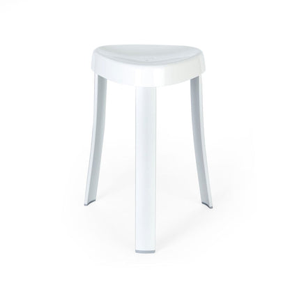 18"  White Aluminum And Heavy Duty Plastic Corner Shower Bench HomeRoots