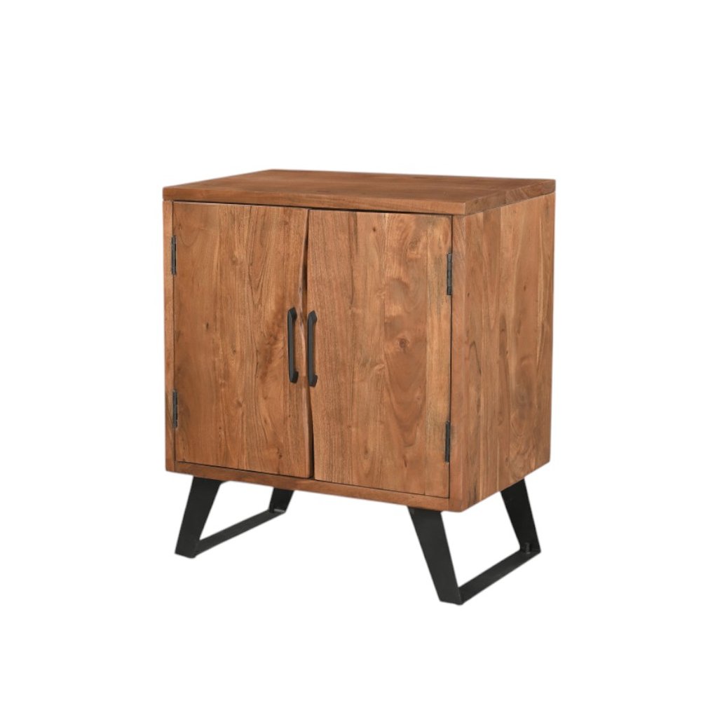 30" Brown Solid Wood Square Live Edge Nightstand — view 1