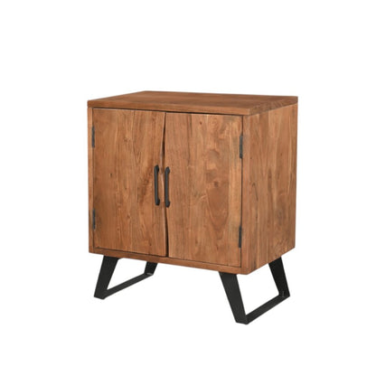 30" Brown Solid Wood Square Live Edge Nightstand