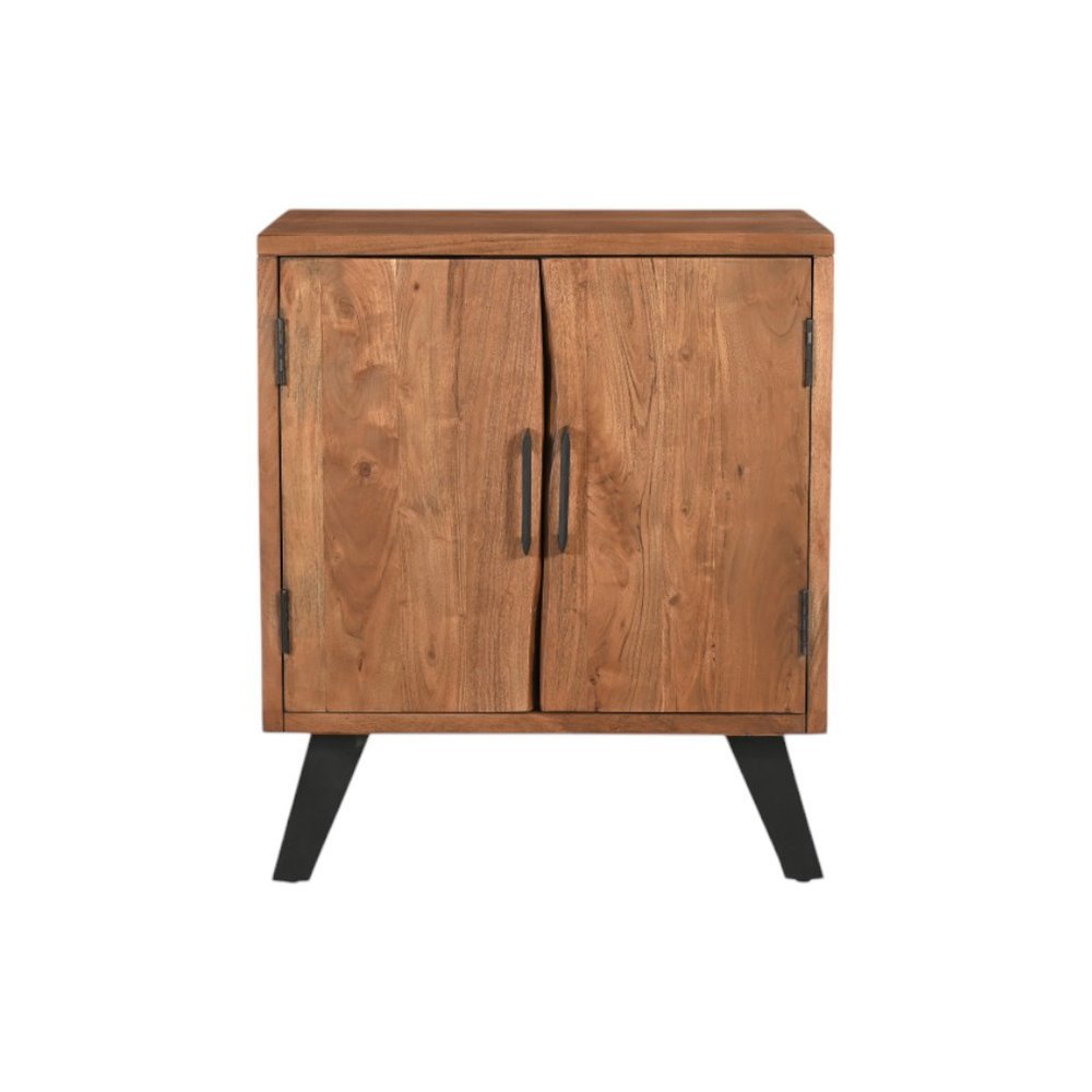 30" Brown Solid Wood Square Live Edge Nightstand HomeRoots