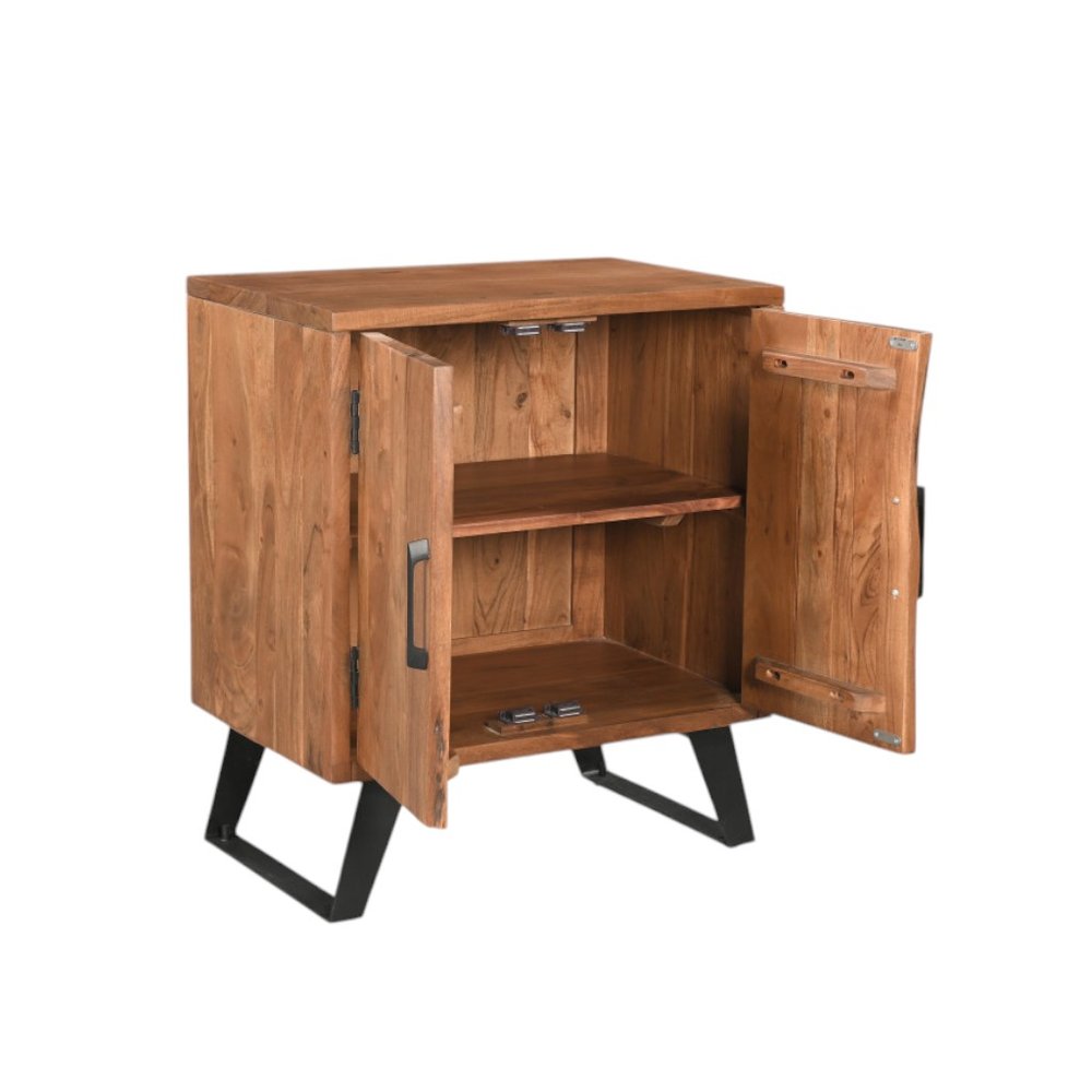 30" Brown Solid Wood Square Live Edge Nightstand HomeRoots