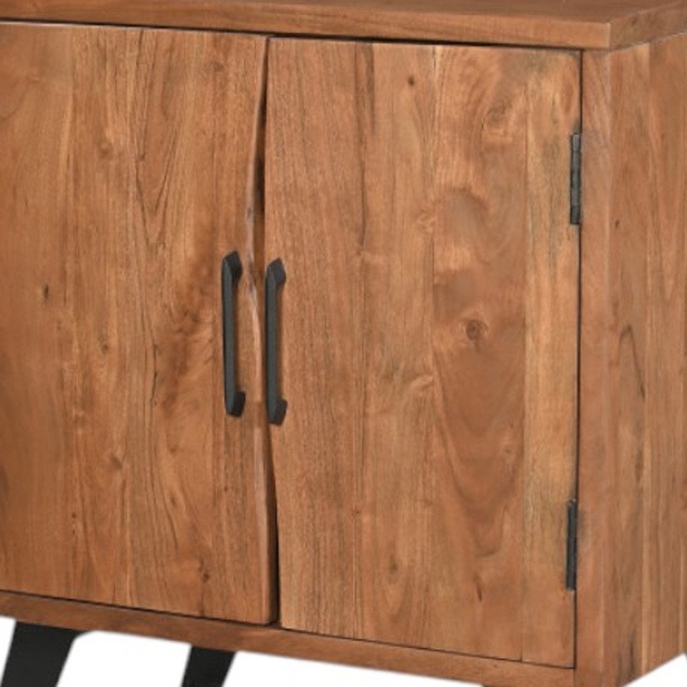 30" Brown Solid Wood Square Live Edge Nightstand HomeRoots