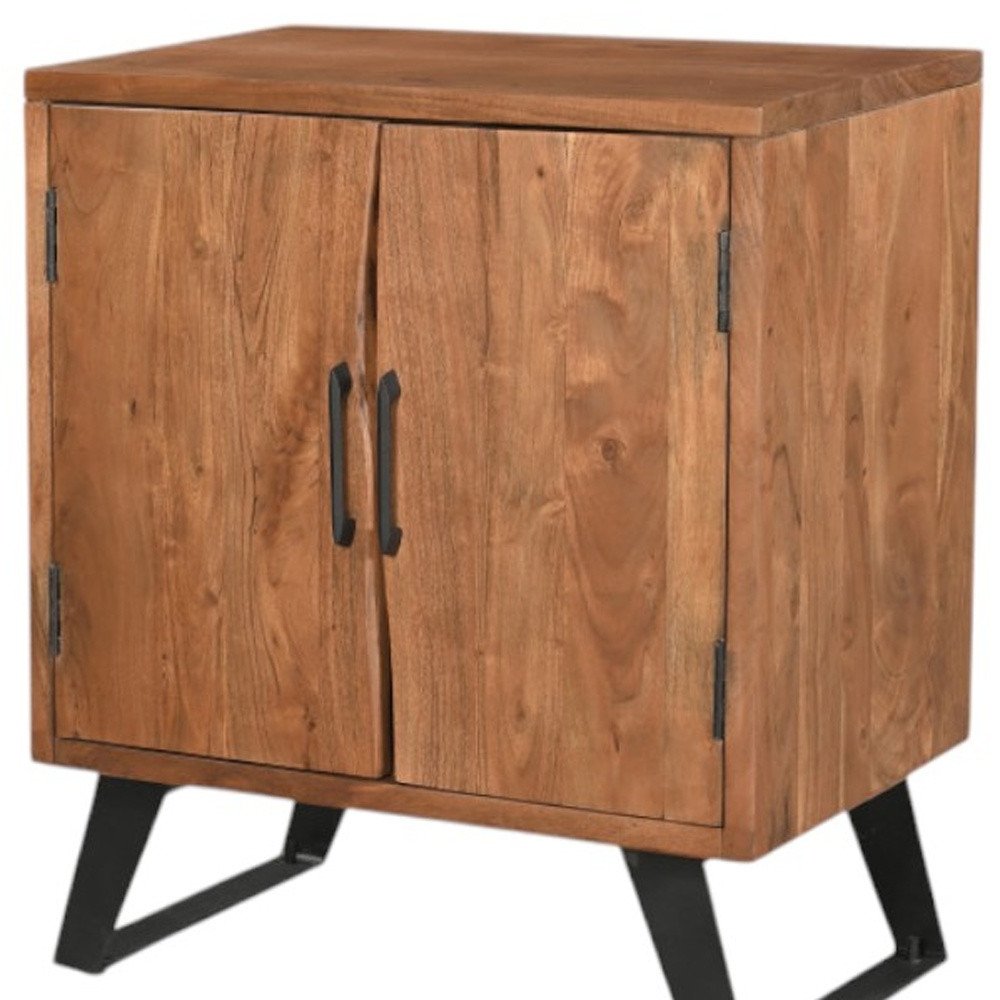30" Brown Solid Wood Square Live Edge Nightstand HomeRoots