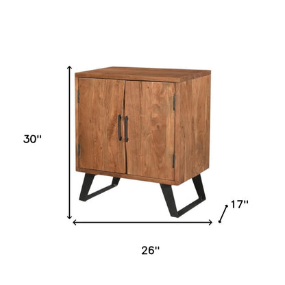 30" Brown Solid Wood Square Live Edge Nightstand HomeRoots