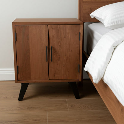 30" Brown Solid Wood Square Live Edge Nightstand HomeRoots