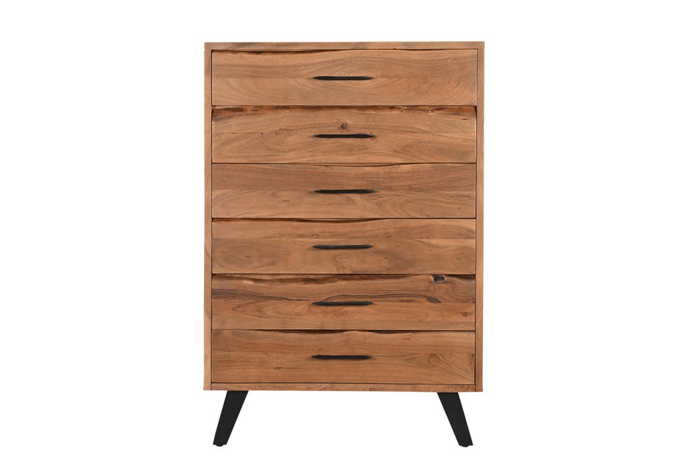 36" Natural Live Edge Solid Wood Six Drawer Dresser HomeRoots