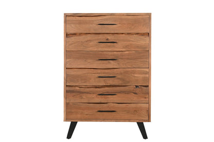 36" Natural Live Edge Solid Wood Six Drawer Dresser HomeRoots