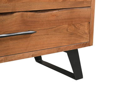 36" Natural Live Edge Solid Wood Six Drawer Dresser HomeRoots