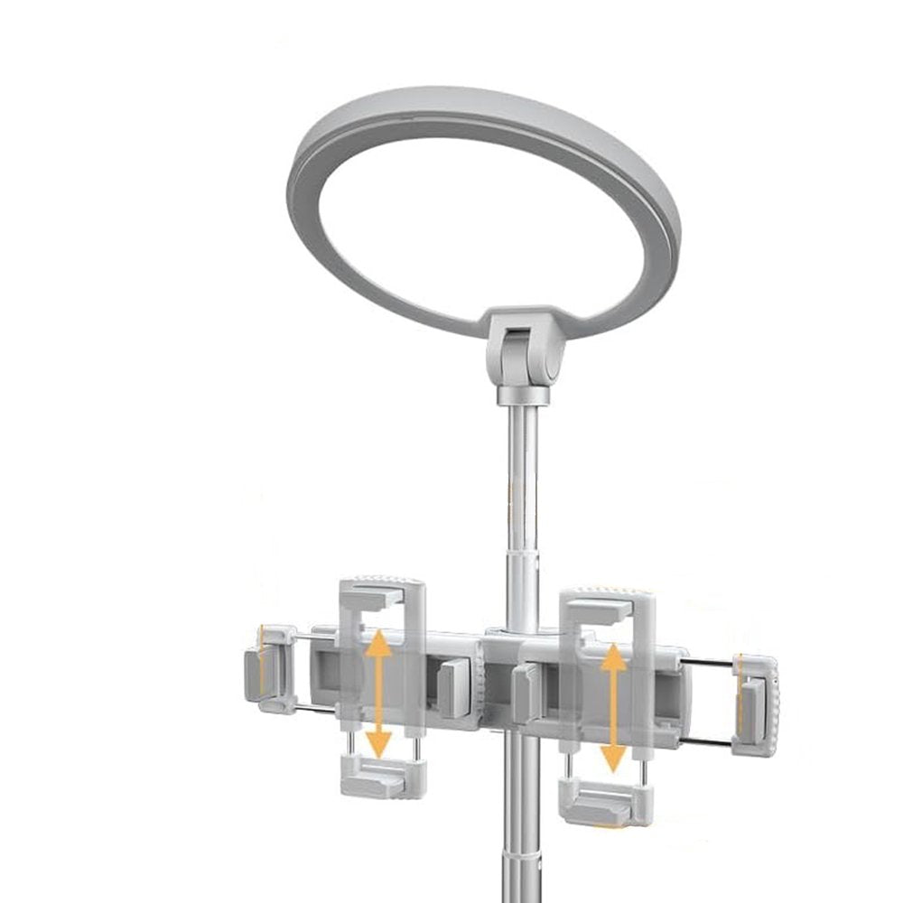 22" White Metal And Plastic Adjustable Portable Desk Lamp LED With Phone Clamp — view 1
