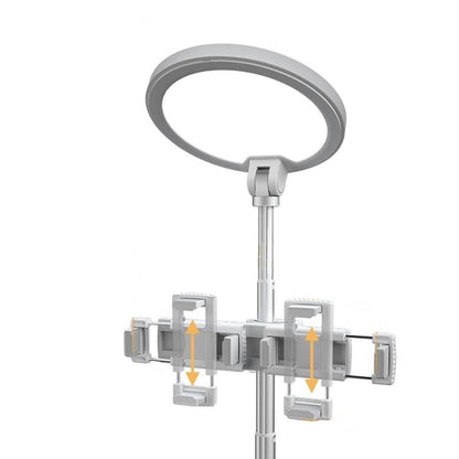22" White Metal And Plastic Adjustable Portable Desk Lamp LED With Phone Clamp HomeRoots