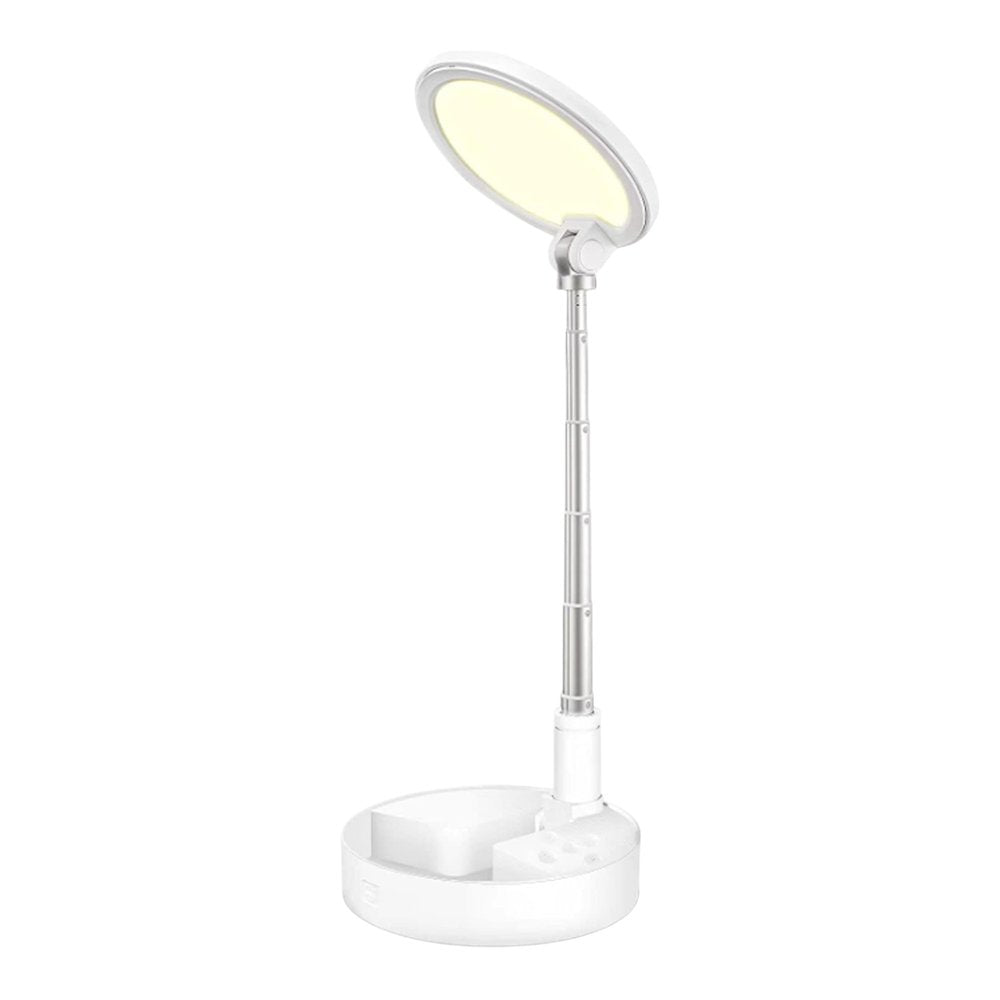 22" White Metal And Plastic Adjustable Portable Desk Lamp LED With Phone Clamp — view 2