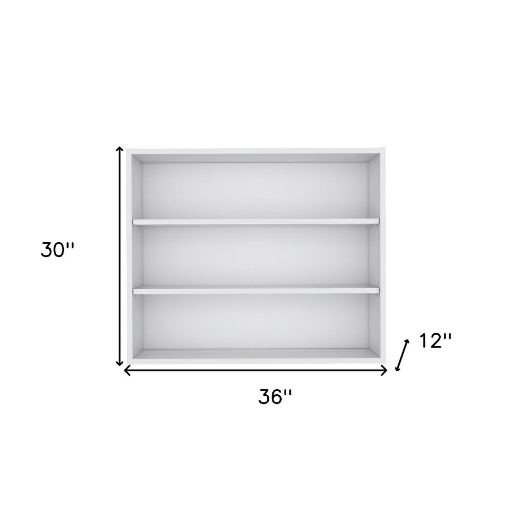 36" White Wood Three Tier Wall Mounted Floating Shelf HomeRoots