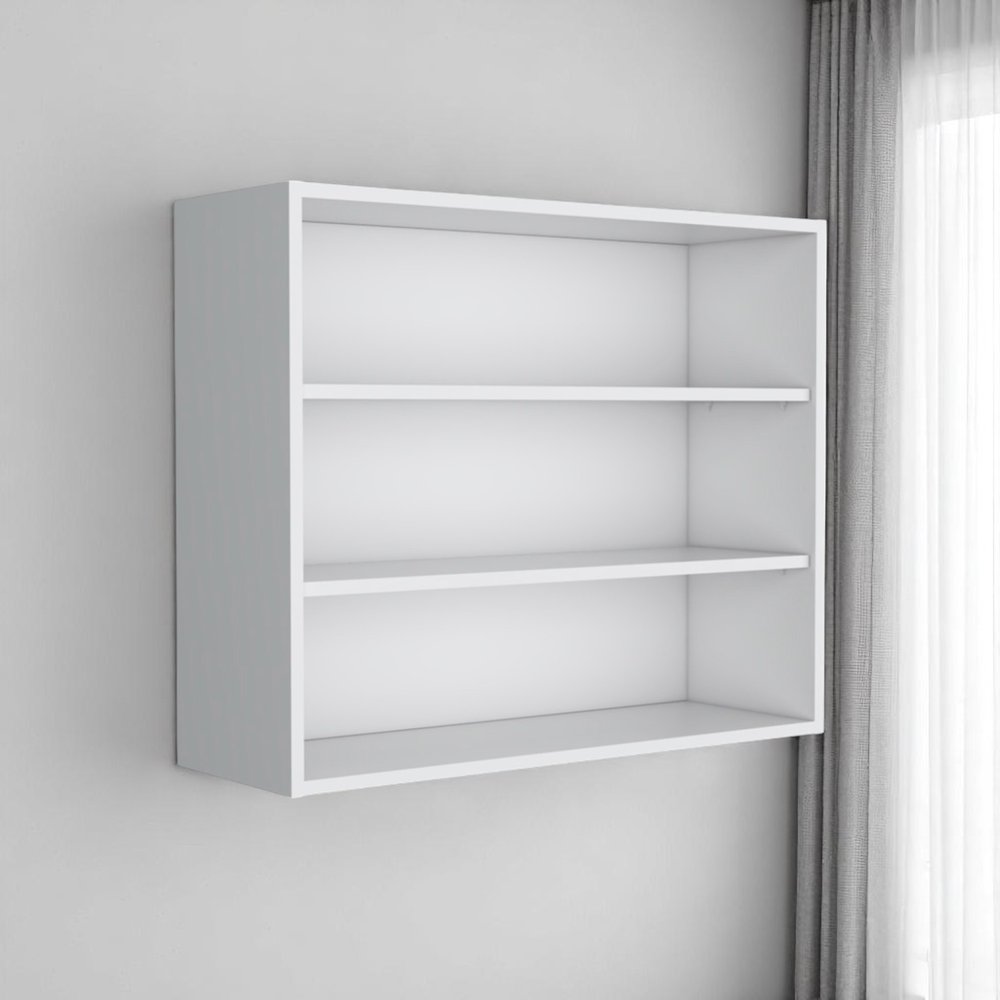 36" White Wood Three Tier Wall Mounted Floating Shelf HomeRoots