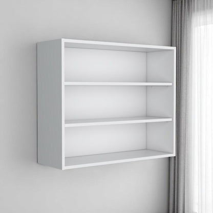 36" White Wood Three Tier Wall Mounted Floating Shelf HomeRoots