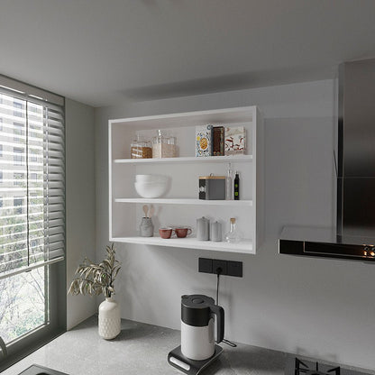 36" White Wood Three Tier Wall Mounted Floating Shelf HomeRoots