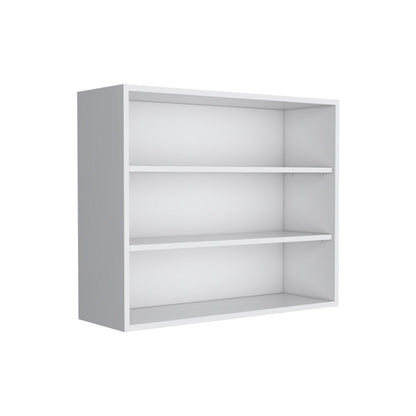 36" White Wood Three Tier Wall Mounted Floating Shelf HomeRoots