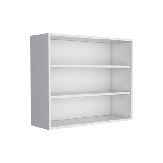 36" White Wood Three Tier Wall Mounted Floating Shelf HomeRoots