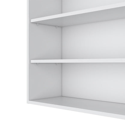 36" White Wood Three Tier Wall Mounted Floating Shelf HomeRoots