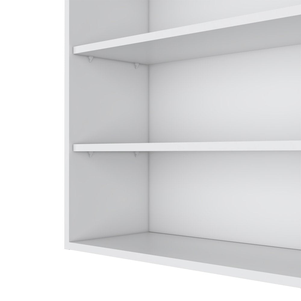 36" White Wood Three Tier Wall Mounted Floating Shelf HomeRoots