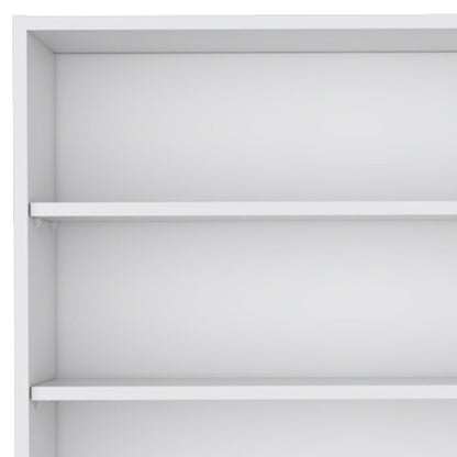 36" White Wood Three Tier Wall Mounted Floating Shelf HomeRoots
