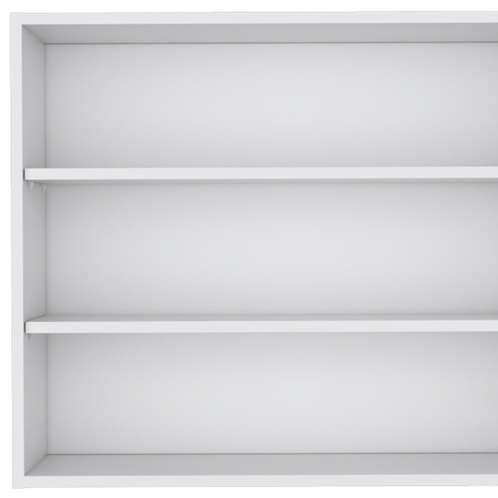 36" White Wood Three Tier Wall Mounted Floating Shelf HomeRoots