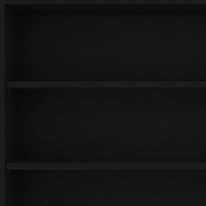 36" Black Wood Three Tier Wall Mounted Floating Shelf HomeRoots