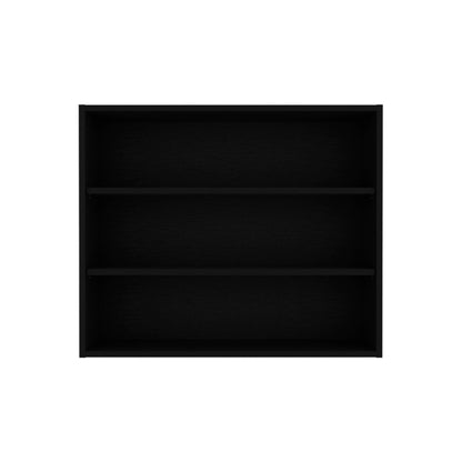 36" Black Wood Three Tier Wall Mounted Floating Shelf HomeRoots