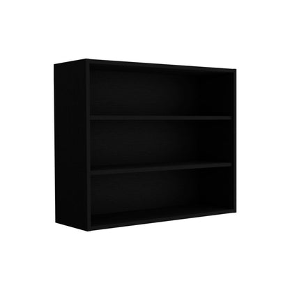36" Black Wood Three Tier Wall Mounted Floating Shelf HomeRoots