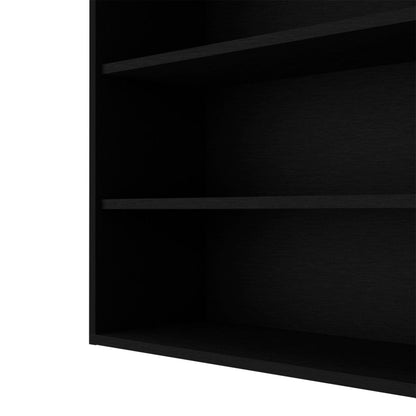 36" Black Wood Three Tier Wall Mounted Floating Shelf HomeRoots