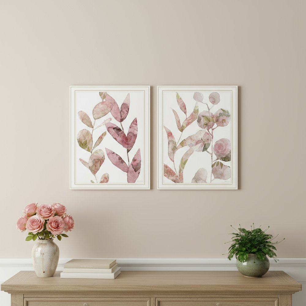 Set Of Two Meadow Flora Botannicals White Framed Wall Art — view 6