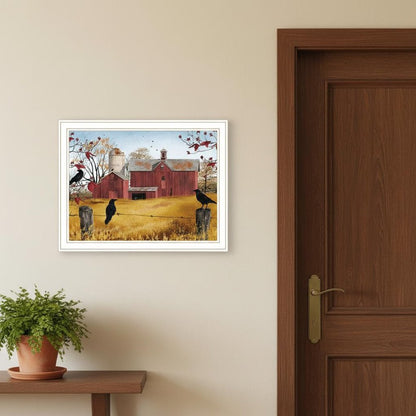 Set Of Two Autumn Red Barns White Framed Wall Art HomeRoots
