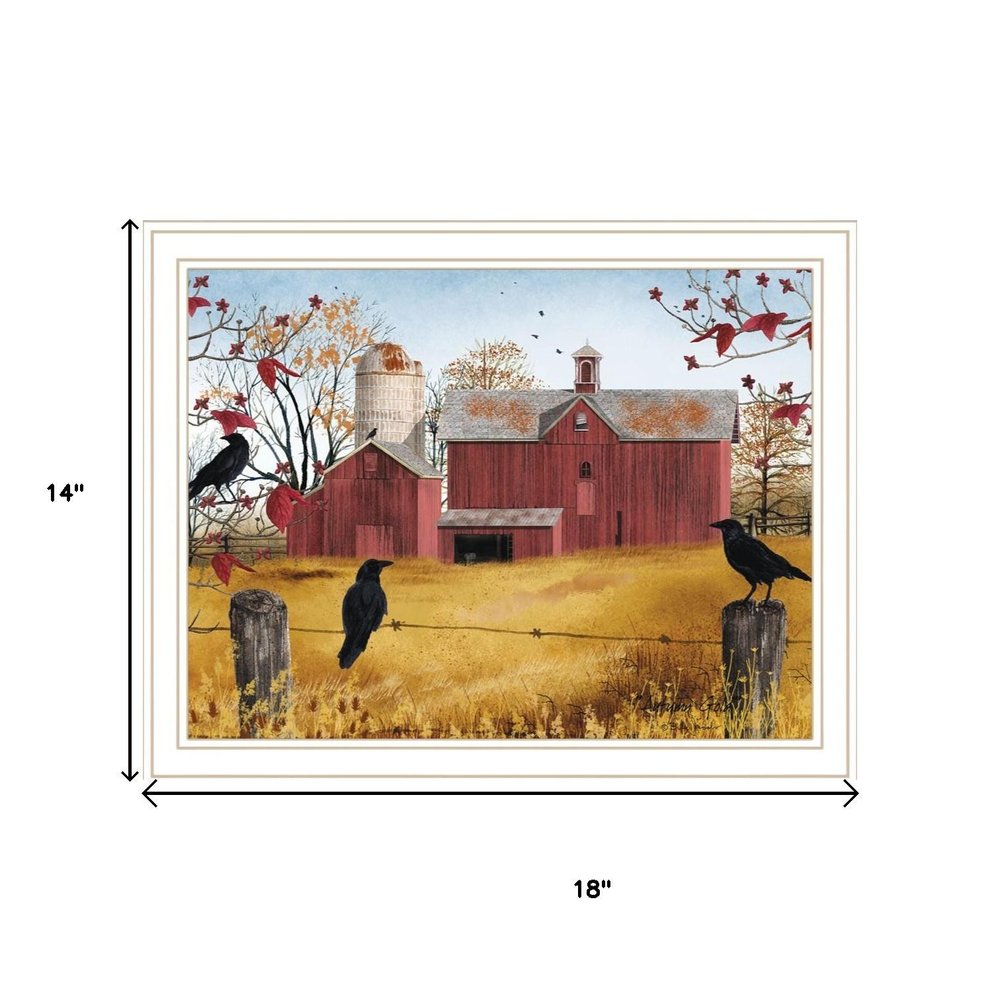 Set Of Two Autumn Red Barns White Framed Wall Art HomeRoots
