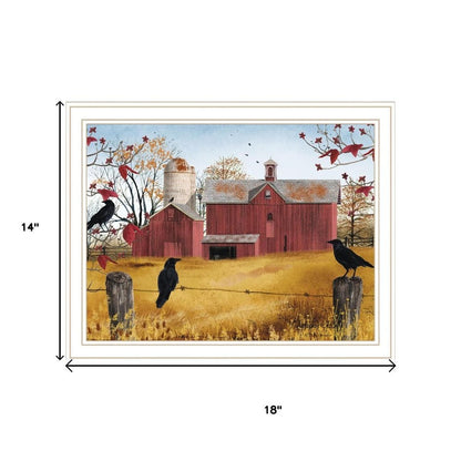 Set Of Two Autumn Red Barns White Framed Wall Art HomeRoots